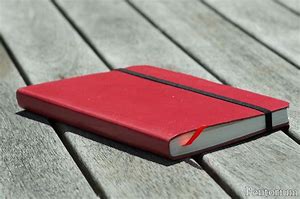 red leather journal