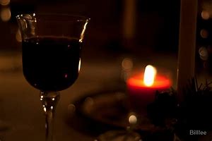 red wine and candle